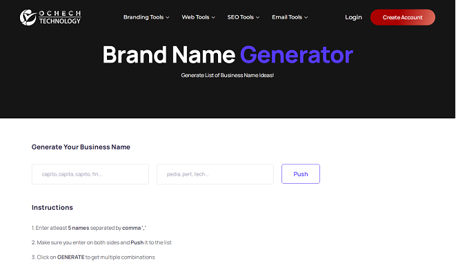 Brand Name Generator Tool